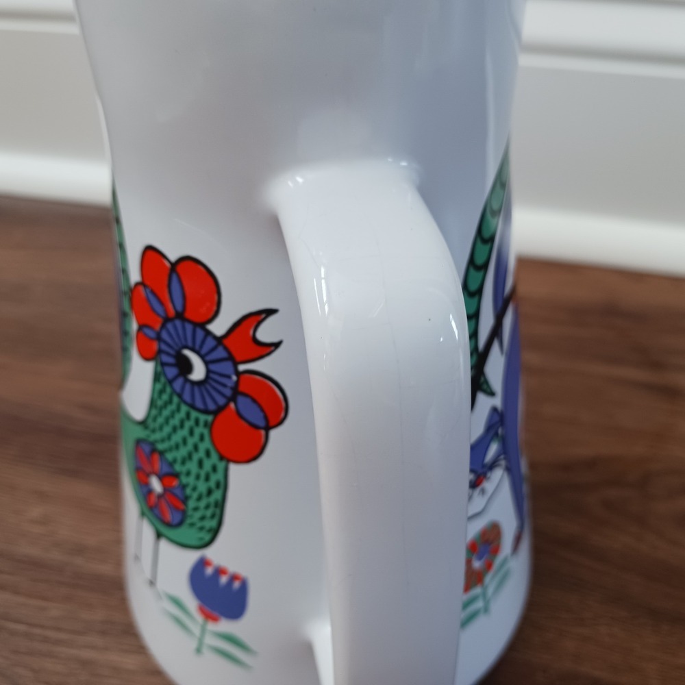8" Waechtersbach Vintage Mid-Century Modern Pitcher Cat Rooster West Germany - Picture 4 of 10